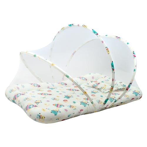 Image of TIDY SLEEP Baby Bed with Mosquito Net, Baby Mattress for New Born, 0M+, Baby Mosquito Protection Bed, Size: 90cm x 65cm x 10cm Mouse