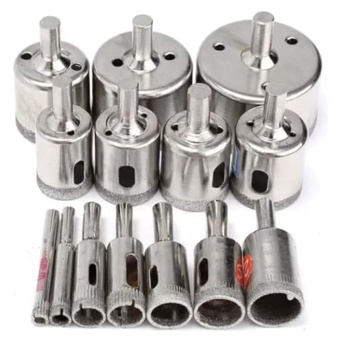 JOGO COM 15 BROCAS DIAMANTADAS 6-50MM VIDRO CERAMICA PISO