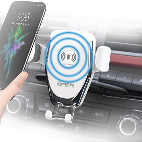 Chargeur sans Fil de Voiture, Support de téléphone avec Chargeur sans Fil à Induction de Voiture pour la Fente CD, Iphone, Samsung, Huawei, LG