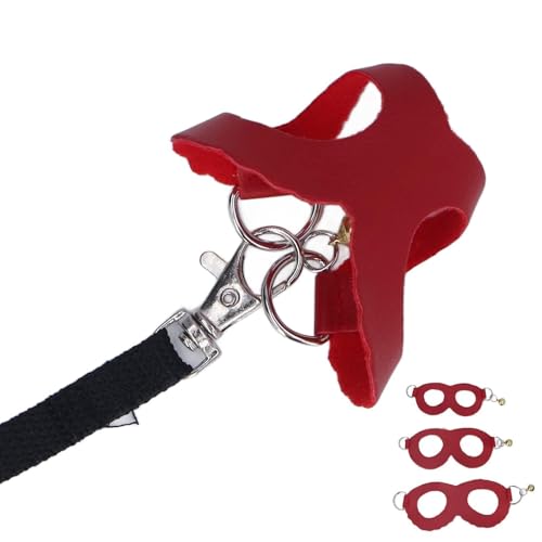 Harnais et Laisse pour Hamster, Cochon d'Inde, Furet, Iguane, Dragon Barbu, Design Rayé, Rouge, Anti-Traction