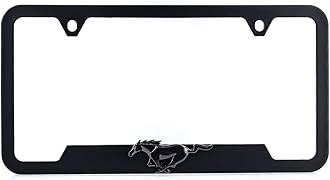 Ford Mustang Plastic License Plate Frame Tag Holder with 3D Emblem