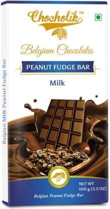 Chocholik Belgium Chocolate - 35% Milk Peanut Fudge Bar