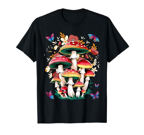 Cute Fairycore Floral Mushroom Aesthetic Girls Women Graphic T-Shirt