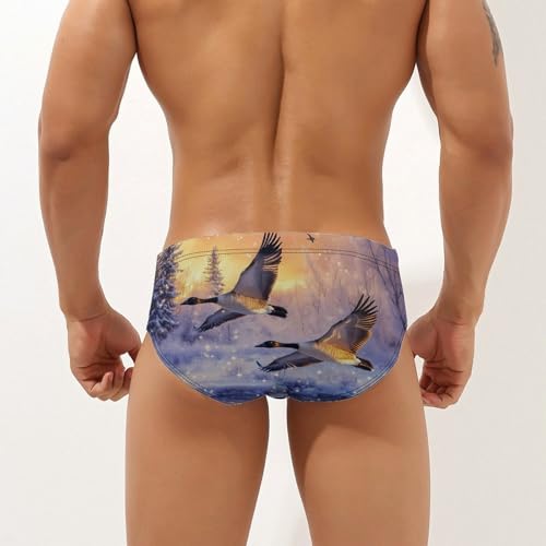 Canadian Flight Bird Geese Men's Swim Trunks Briefs Swimsuit Swimwear Bathing for Underwear Beach2