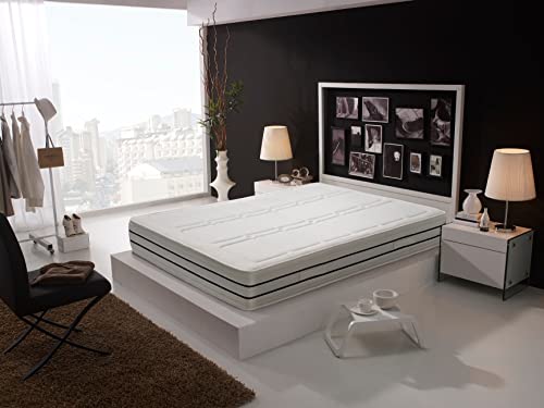 BEZEN Colchón de Muelles Ensacados Mónaco con viscoelástica|26 cm | Firmeza Media/Alta 150X190 |...