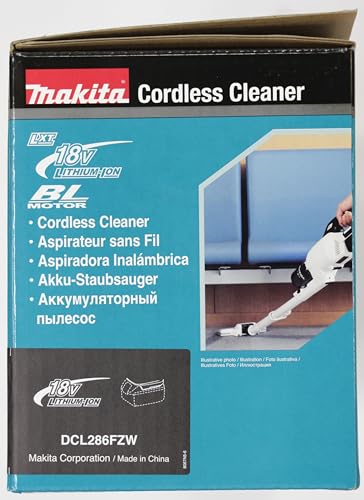 Makita DCL286FZW Akku-Staubsauger 18V mit Zykloneinheit (ohne Akku, ohne Ladegerät)