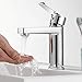 Produktbild Hochwertiger Wasserhahn Bad Armatur, WOOHSE Badarmatur Waschtischarmatur Mischbatterie Waschtisch Waschbecken-Armatur für Badezimmer, Verchromter Messingkörper, Lebenslange Garantie