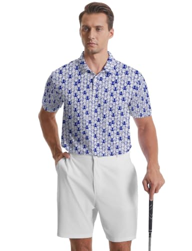 Mens Golf Shirts Short Sleeve Funny Golf Shirts for Men Performance Moisture Wicking Quick Dry Collared Polo Shirt miniatura 5