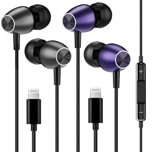 Headphones for iPhone,Wired Earbuds with Built-in Microphone & Volume Control, Earphone Compatible with iPhone 14/13/12/11/XR/XS/X/8/7/SE/Pro/Pro Max