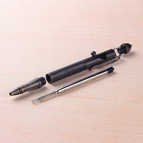 Smootherpro Solid Brass Bolt Action Pen With Tungsten Part Heavy Duty For Gift Business Office Edc Pocket Color Retro Black (Bta972) #TOP1