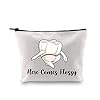 PYOUL Dentist Gift Here Comes Flossy Make-up Tasche Dental Hygienist Kosmetiktasche Zahnärzte Assistent Geschenk Zahnarzt Abschluss Geschenk, Here Comes Flossy B
