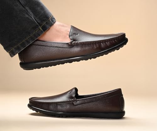 Image of LOUIS STITCH Genuine Leather Formal Shoes for Men | Ultra Lightweight Men's Slip On Solid Formal Loafers | Comfortable for Long Hours | LSPDFLP