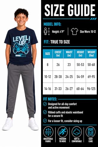 Image of Pro Athlete Boys Pants Set - 3 Piece Active Short Sleeve Graphic Tees Athletic Shorts and Jogger Sweatpants for Boys