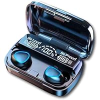 Fone de Ouvido Bluetooth 5.3 TWS, Preto, Resistente, Com LED, Microfone Estéreo, Musica e Ligações, Display de Bateria no Estojo, Compatível com iPhone/Android