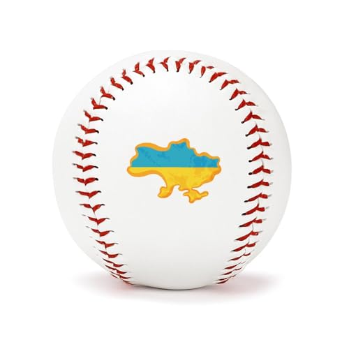 Ukrainian Flag Map Personalized Baseball Practice Baseballs for Recreational Hitting Training Baseballs Memorial Gift