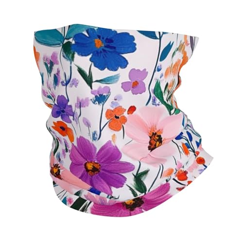 Neck Gaiter Mask,Bandana Flower Skull Print Face Cover Mask Sun Uv Protection,Neck Warmer Balaclava,Tube Face Scarf