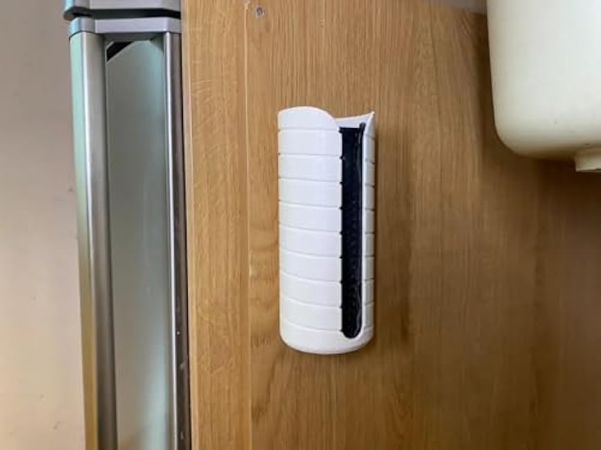 2-Pack, Trash Bag Holder Wall Mounted, Adjustable Dispenser for Under Sink Storage, Laundry Room and Kitchen Organizer, Space Saving, White