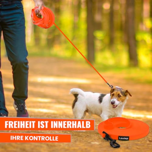 Loutep Biothane Schleppleine Für Hunde Lange Hundeleine 3m 5m Schleppleine 10m Für Hunde 15m 20m Leine Langlaufleine Trainingsleine Laufleine Schwimmleine Für Kleine Mittel Und Große Hund