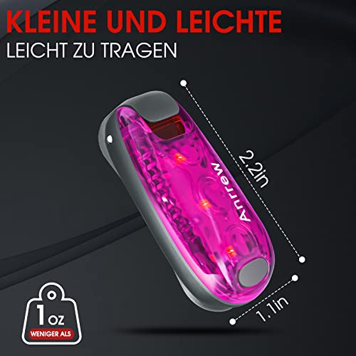 Anrrew Blinklicht Schulranzen Licht LED Sicherheitslicht 2er Set,Clip Reflektor Rucksack licht Lauflicht Kinderwagen Licht.Ideal für Jogger,Schultasche für Kinder, Kinderwagen、leuchtanhänger Hund