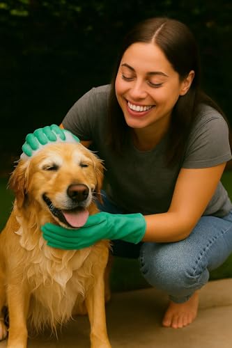 Image of Silicone Dishwashing Gloves with Built-In Scrubber | Reusable Cleaning Gloves for Kitchen & Household Use | Heat Resistant Hand Gloves for Washing Dishes & Plate Cleaning (Green, 1 Pair)