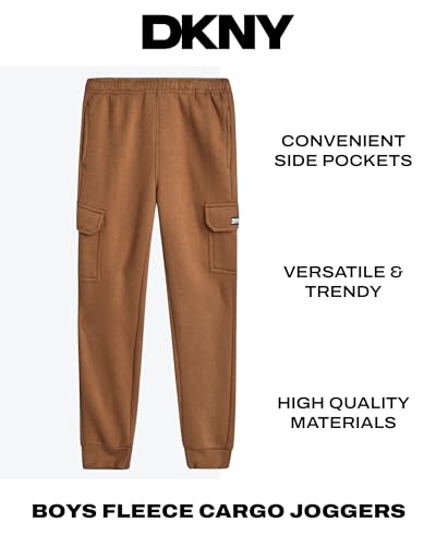 DKNY Boys' Cargo Jogger Pants - Soft Fleece Athletic Sweatpants - Breathable Casual Cargo Joggers for Boys (Sizes: 8-18)2