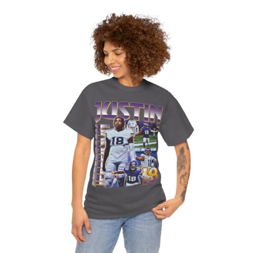 Justin Jefferson Shirt Vintage Justin Jefferson Graphic Tee Bootleg 90s Style T-Shirt Unisex Gifts for Him or Her