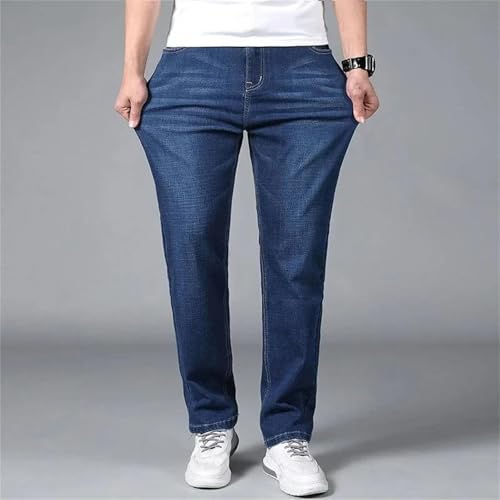 Men's Tall Jeans Extra Long Length Straight Stretch Denim Pants Business Classic Fit Trousers3