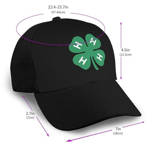 4-H Clover Unisex Classic Adjustable Curved Brim Baseball Cap, Trucker Hat2
