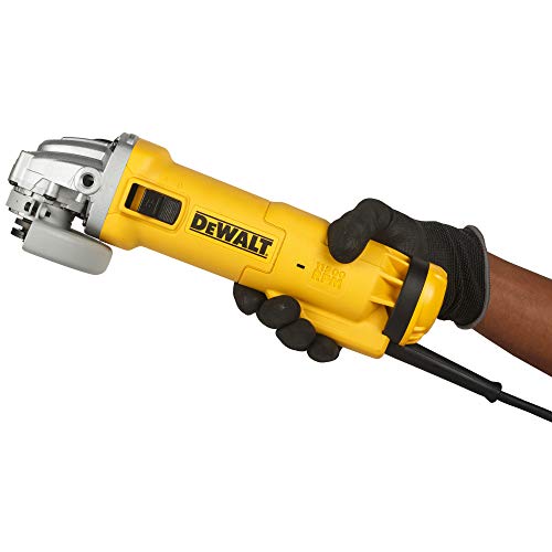 Image of DEWALT DWE8300S 1010W 100mm Heavy Duty Small Angle Grinder (Black & Yellow)