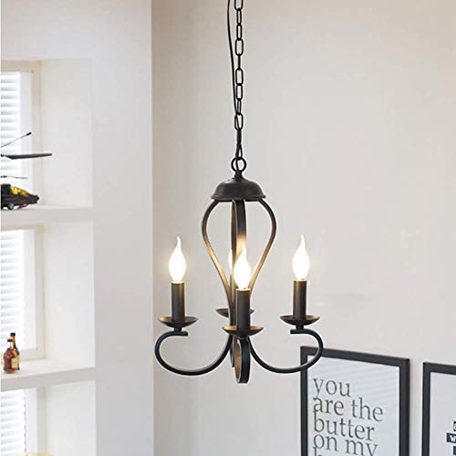 Lámpara de hierro e iluminación interior nórdica con casquillo candelabro E12 5