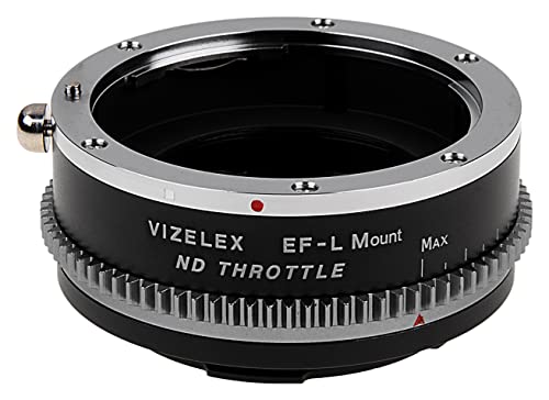 Adaptador de lente Vizelex ND Throttle compatible con lentes Canon EOS (EF/EF-S) D/SLR para cámaras sin espejo de la alianza L-Mount con filtro ND variable integrado (2 a 8 stops) miniatura 1