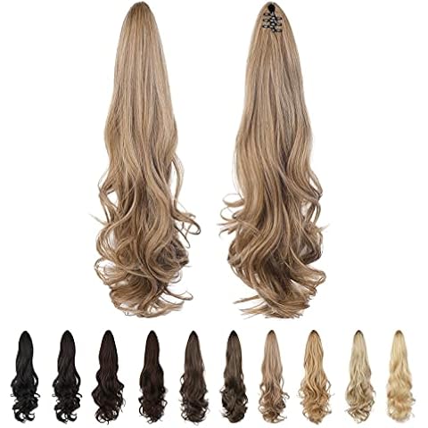 SEIKEA 24" Ponytail Extension Claw, PT008 Lacie Long Curly Wavy Pony Tail Natural Soft Clip in Hair Extension Synthetic Hairpiece for Women - Dark Blonde Cover