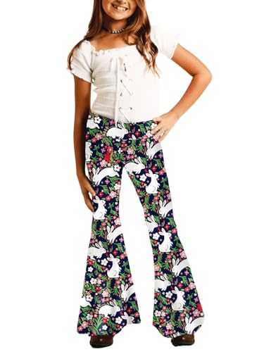 Image of Deerose Girls Halloween Hippie Bell Bottom Pants High Waist Flare Pants 5-14 Years