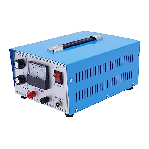 awolsrgiop 50A 110V Jewelry Spot Welder, 500W Pulse Sparkle Spot Welder Machine with Handle Tool Jewelry Welding Tool for Gold Silver Platinum Adjustable Power for Glasses Repair, Jewelry, Handicrafts