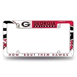 Rico Industries NCAA Georgia Bulldogs Primary 12' x 6' Chrome All Over Automotive License Plate Frame for Car/Truck/SUV