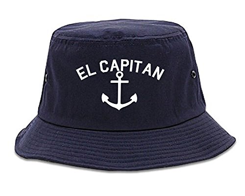El Capitan Anchor Captain Mens Bucket Hat Navy Blue