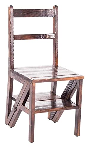 Taburete Plegable para Silla, Escalera de Madera de 3 escalones, Escalera de Madera de Doble Frente, Escalera de estantería Plegable