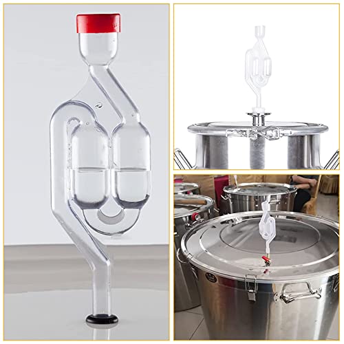 Barboteur Fermentation Airlock Bubbler 2 Pcs Fermentation Barboteur Plastique Barboteur Tubes Fermentation Bonde de Fermentation avec Couvercle en pour Fabrication de Vin de Bière à Domicile - Image 4