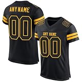 Personalisiert American Football Spieltrikots, Personalisierte Rugby T Shirts Unisex Mit Namen, Nummer und Logo, American Football-Bekleidung