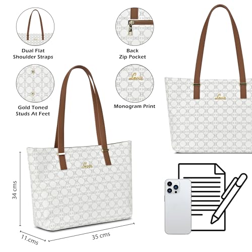 Image of Lavie Women's Mabel Solid Tote Handbag for Women | Tote Bag For Work | Ladies purse | Stylish Shoulder Bag | Gift For Ladies