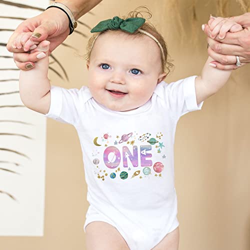 Space One Birthday shirt Birthday Girl Shirt astronaut 1st Birthday Party 1st trip around the sun girl birthday outfit rocket 1st Birthday Shirt (12 months)3