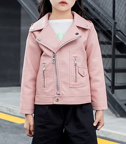 LOKTARC Boys Girls Faux Leather Jacket for Kids Motorcycle Biker Leather Jackets3