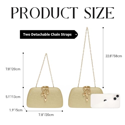 Image of Glitter Clutch Purses for Women Evening Handbags with Snake Closure for Party Prom Wedding