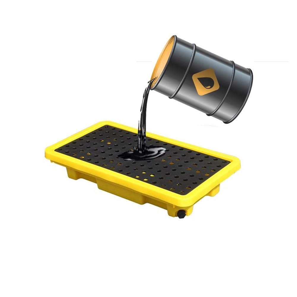 LVSEWOA Industrial Leak-Proof Spill Containment Tray with Drain for Garage, Supermarket, and Basement Use