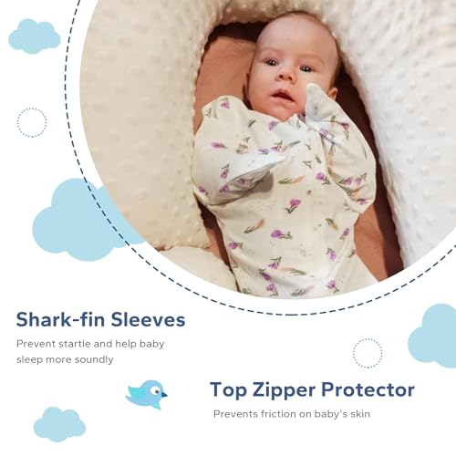 Image of ZIGJOY Swaddle Sleep Sack 6-12 Months, 1.0 Tog Cotton Baby Swaddle Blanket | 100% Cotton - Soft & Breathable & Non-shrink, 2-way Zipper for Easy Diaper Changes, Long Sleeves Allow Self-soothing