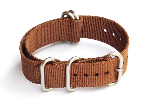 Image of 20mm Stech Nylon Nato Strap For Watch (Brick Brown) 25cms Length