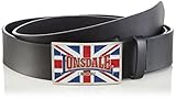 100% Leder Lonsdale Unisex Gürtel Gürtel Larry schwarz (Schwarz) 90