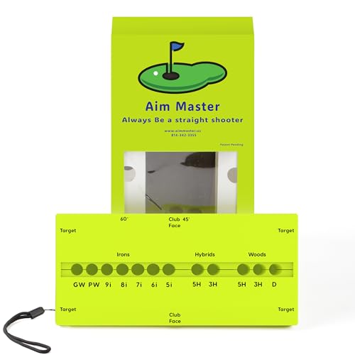 AIM MASTER Golf Swing Training Aid - Durable Alignment Stick Golf Training Aid with Lanyard, Golf...