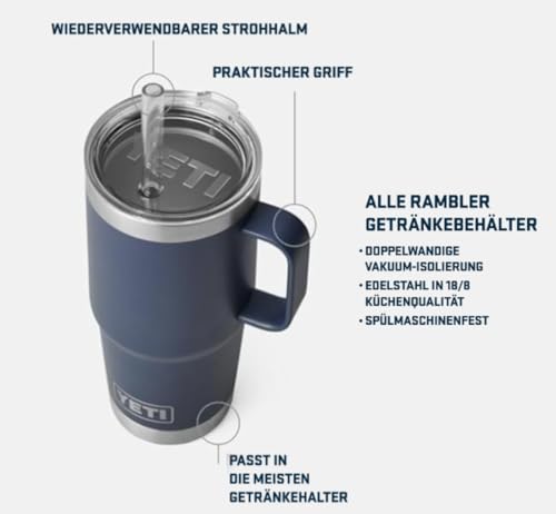 YETI Rambler Trinkbecher Mit Trinkhalmdeckel, Seafoam, 25 oz (739 ml) – Ansicht 4