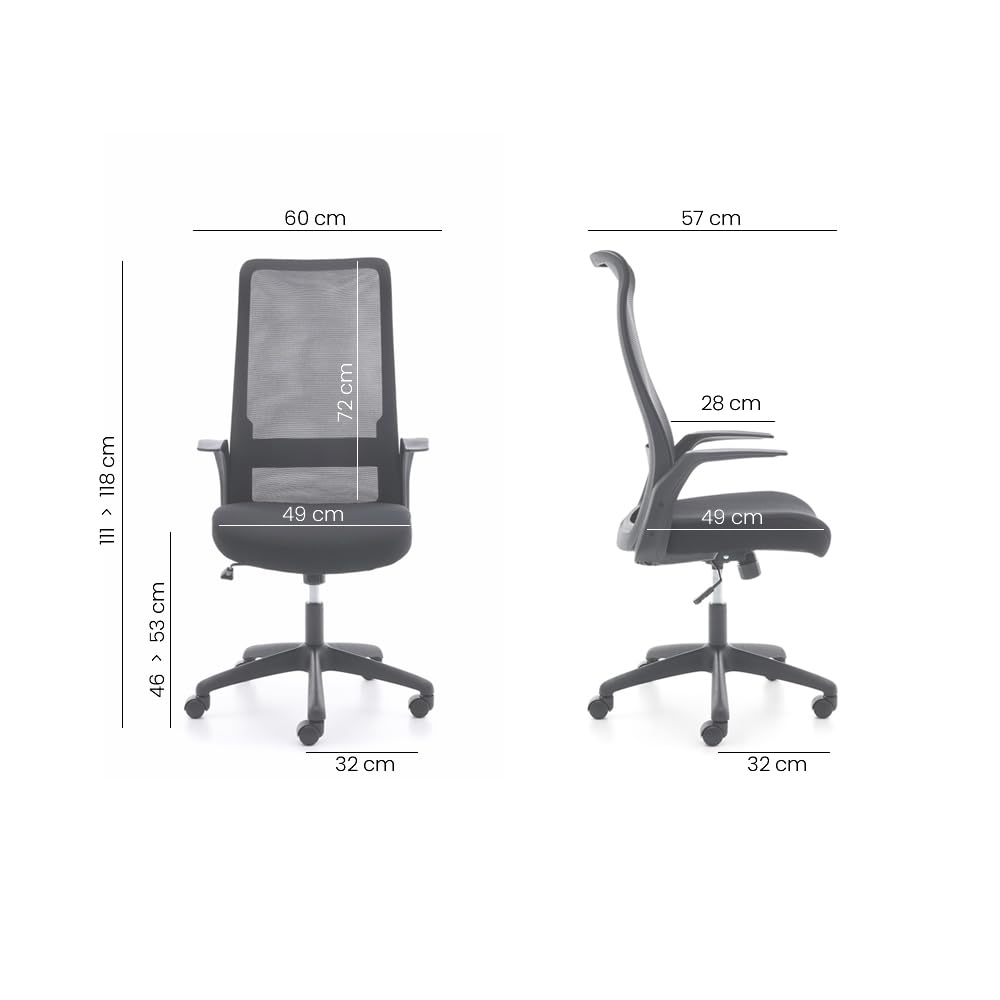 Euromof Silla Osaka. Ergonomica. Respaldo Alto. Basculante. Brazos Muy Resistentes. Tensor Lumbar. Asiento Confortable.